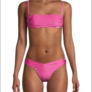 KENDALL + KYLIE Ruched Bandeau Squareneck Bikini Set Size XL